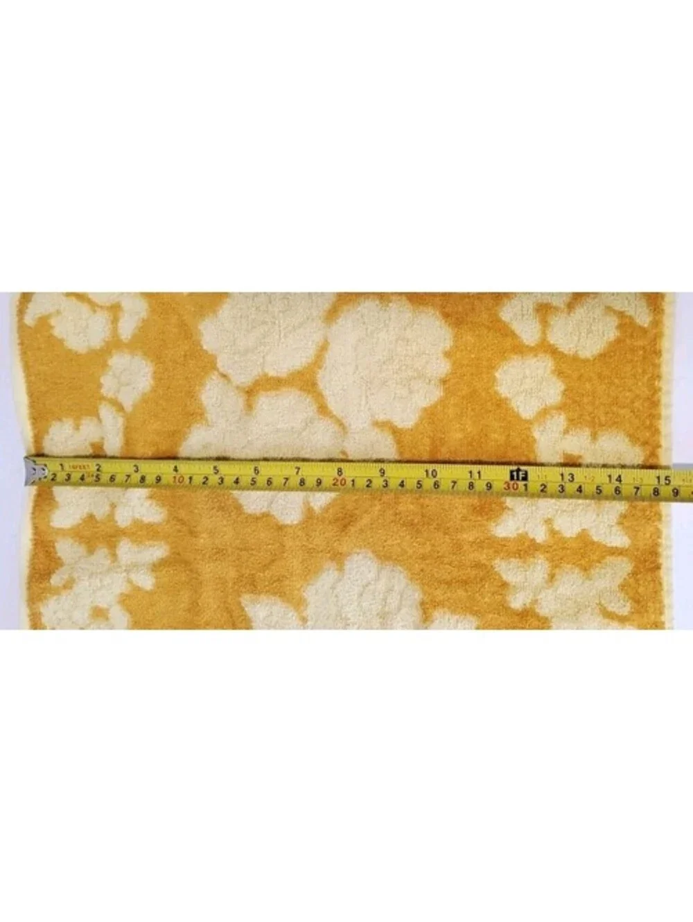 Vintage Cannon Monticello Hand Fringe Towel Yellow Gold Floral 1 Pc.
